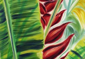 Red Heliconia Flower Glow