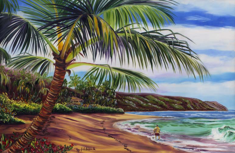 Stroll Along the Morning Shore oil by Jenny Floravita