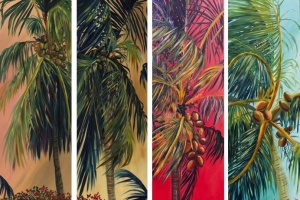 Tall Skinny Coconut Palm Paintings