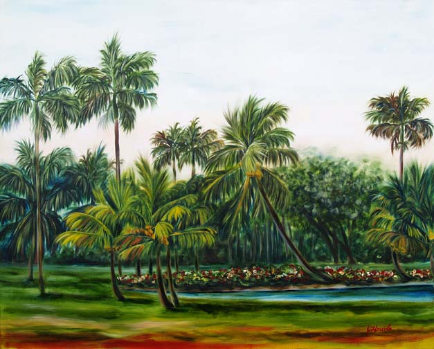 Late Afternoon at Fairchild Tropical Botanical Garden Fairchild Tropical Botanical Garden oil painting by Jenny Floravita