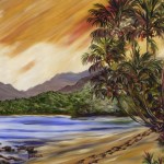 Treasured Moment on the North Shore of Kauai, oil by Jenny Floravita
