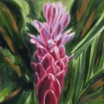 Tropical Pink Ginger Flower by artist Jenny Floravita