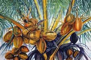 Commissioned Tropical Coconut Palm Painting