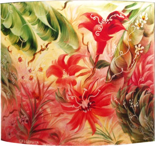 Passion Flower Wall Sconce hand painted wall sconce by Jenny Floravita