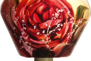 Red Rose, hand painted nightlight