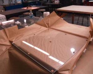 Flat Glass the making of a hand painted chandelier by Jenny Floravita