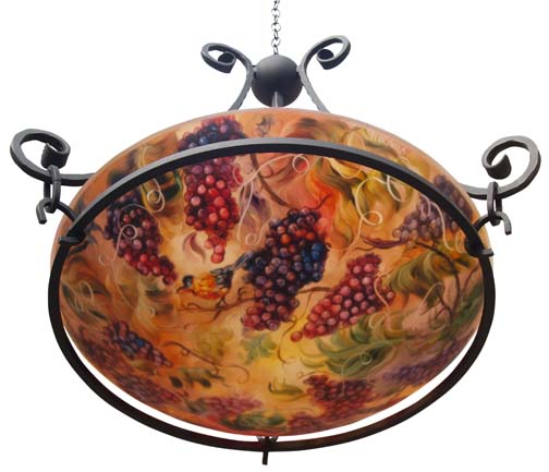 Vineyard Romance Series Hand Painted glass chandelier by Jenny Floravita
