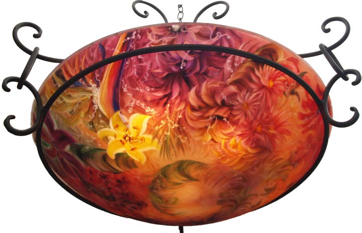 Flower Fiesta, hand painted chandelier by Jenny Floravita Flower Fiesta, hand painted chandelier by Jenny Floravita