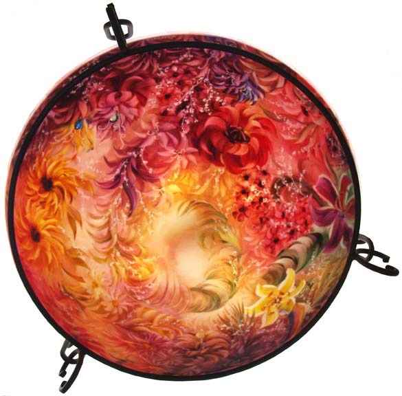 Flower Fiesta, hand painted chandelier by Jenny Floravita Flower Fiesta, hand painted chandelier by Jenny Floravita