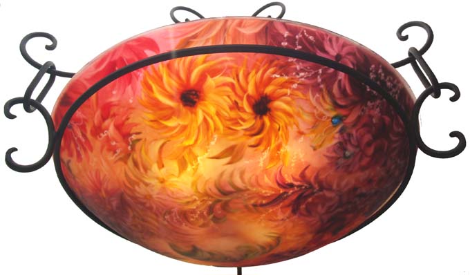 Flower Fiesta, hand painted chandelier by Jenny Floravita Flower Fiesta, hand painted chandelier by Jenny Floravita