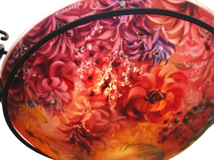 Flower Fiesta, hand painted chandelier by Jenny Floravita Flower Fiesta, hand painted chandelier by Jenny Floravita