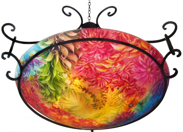 June Garden Bloom painted chandelier by Jenny Floravita
