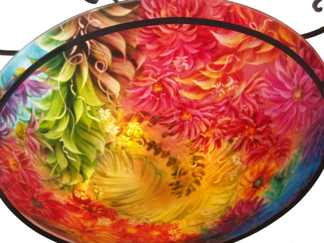 June Garden Bloom painted chandelier by Jenny Floravita