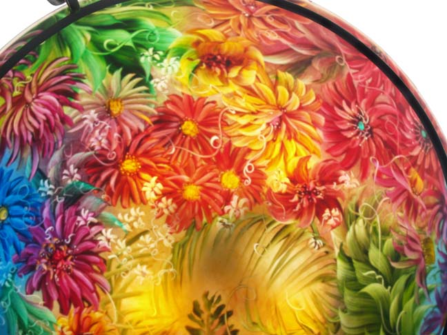 June Garden Bloom painted chandelier by Jenny Floravita