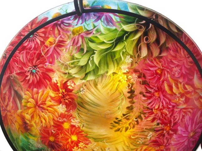 June Garden Bloom painted chandelier by Jenny Floravita