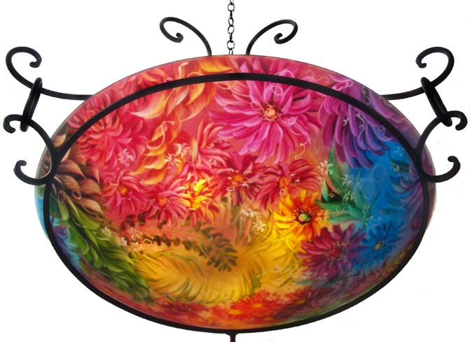 June Garden Bloom painted chandelier by Jenny Floravita