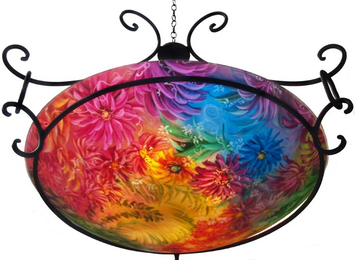 June Garden Bloom painted chandelier by Jenny Floravita