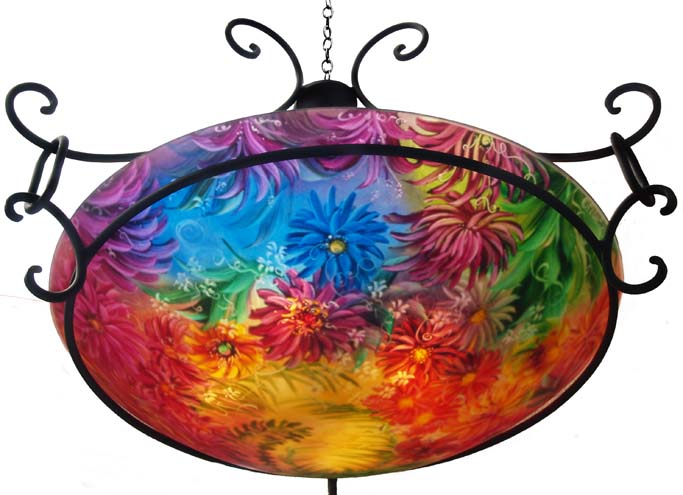 June Garden Bloom painted chandelier by Jenny Floravita