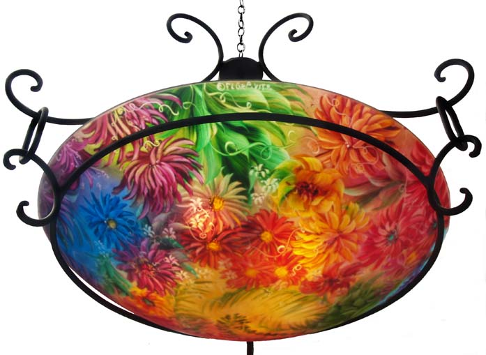 June Garden Bloom painted chandelier by Jenny Floravita