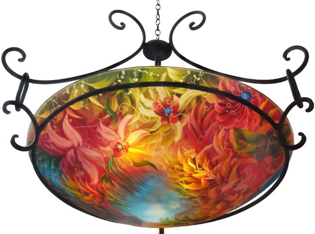Life in the Tropics hand painted chandelier by Jenny Floravita