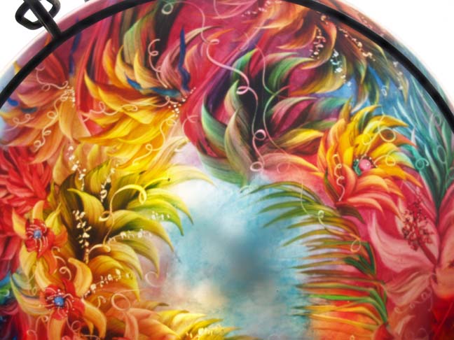 Life in the Tropics hand painted chandelier by Jenny Floravita