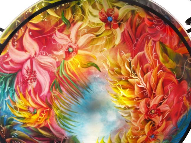 Life in the Tropics hand painted chandelier by Jenny Floravita