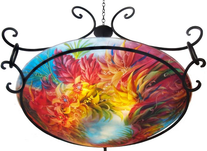 Life in the Tropics hand painted chandelier by Jenny Floravita