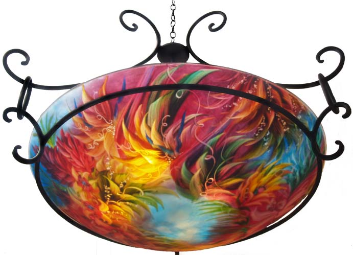 Life in the Tropics hand painted chandelier by Jenny Floravita