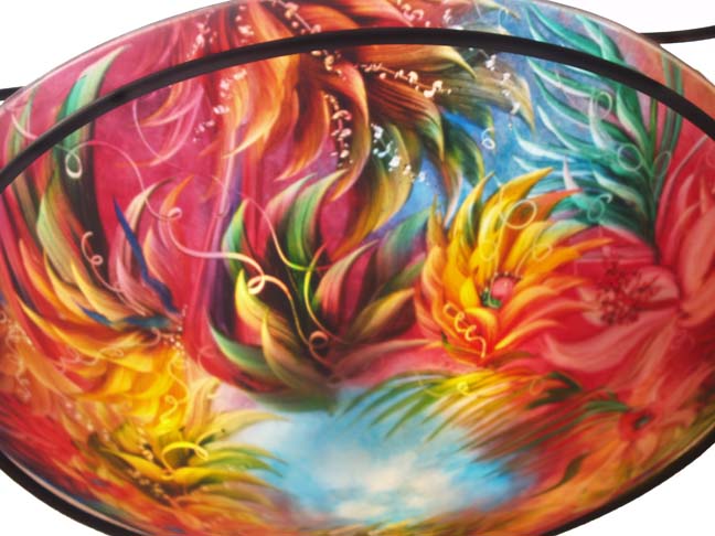 Life in the Tropics hand painted chandelier by Jenny Floravita