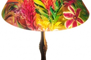 Island Light, Reverse Painted Table Lamp