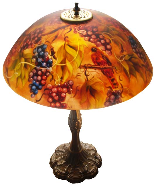 Vineyard Romance 18" Reverse Painted Lamp Vineyard Romance 18" Reverse Painted Lamp