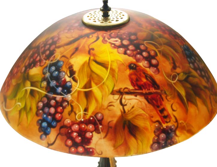 Vineyard Romance 18" Reverse Painted Lamp Vineyard Romance 18" Reverse Painted Lamp