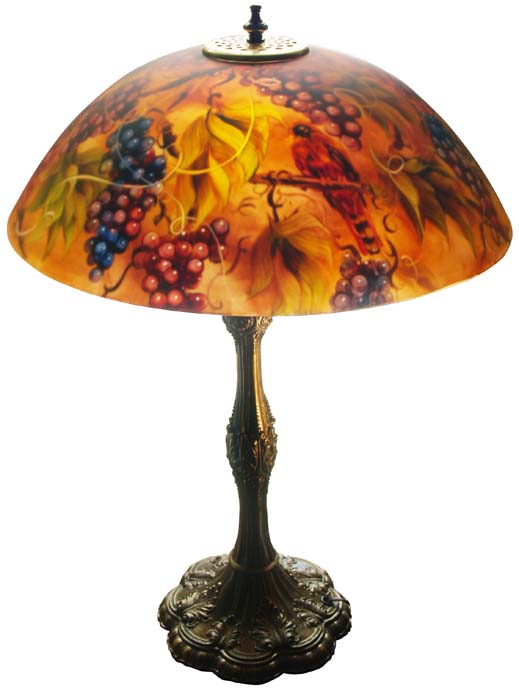 Vineyard Romance 18" Reverse Painted Lamp Vineyard Romance 18" Reverse Painted Lamp