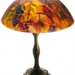 Vineyard Romance, 18" Reverse Painted Lamp Shade by artist Jenny Floravita