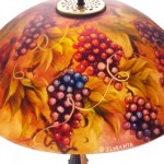 Vineyard Romance, 18" Reverse Painted Lamp Shade by artist Jenny Floravita