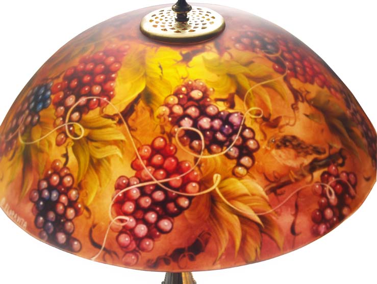 Vineyard Romance 18" Reverse Painted Lamp Vineyard Romance 18" Reverse Painted Lamp