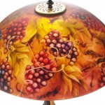 Vineyard Romance, 18" Reverse Painted Lamp Shade by artist Jenny Floravita