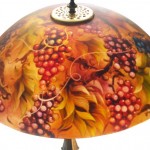 Vineyard Romance, 18" Reverse Painted Lamp Shade by artist Jenny Floravita