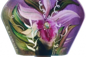 White Orchid & Purple Night hand painted night light