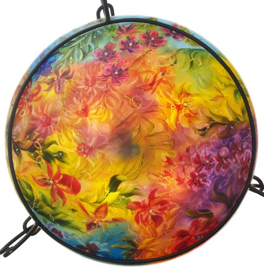 Orchid Symphony Reverse Painted Glass Chandelier Orchid Symphony Reverse Painted Glass Chandelier