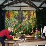 Piece by piece, the table comes together
