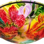 Morning on Maui, Reverse Painted Chandlier by Jenny Floravita