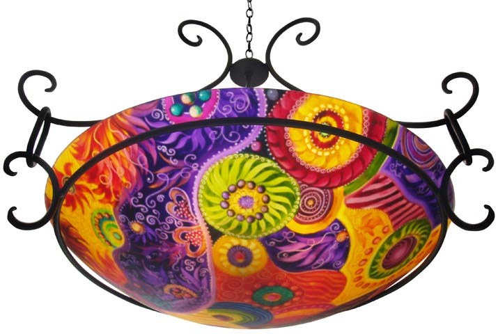 The art of living life in the ‘now’ Abstract Reverse Painted Chandelier PA081852