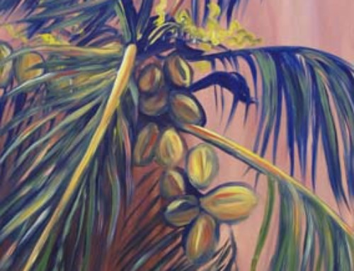 coconut tree scenery painting