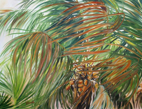 Coconut Palm tree painting - Floravita Reverse Hand Painted Glass ...