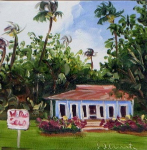 Commissioned Island Cottage painting by Jenny Floravita