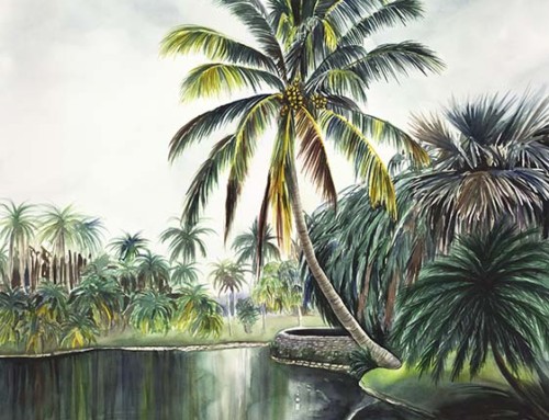 Mood of the Star tropical lake painting