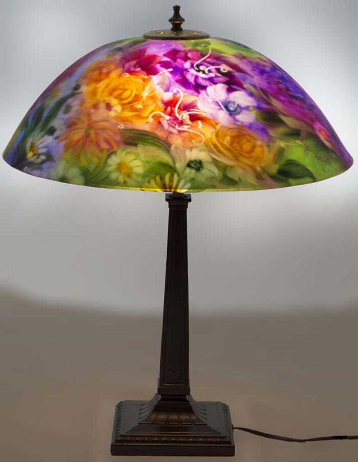 Jenny Floravita reverse painted lamp