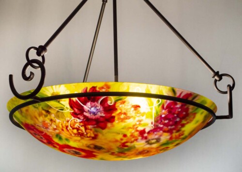 small hand painted chandelier