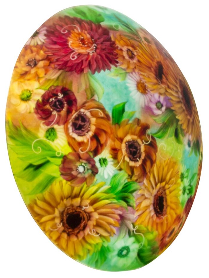 sunflower and poppy glass art